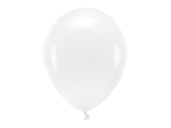 Ekoballonger 30 cm pastellfärgade, vita (1 förpackning / 10 st.)