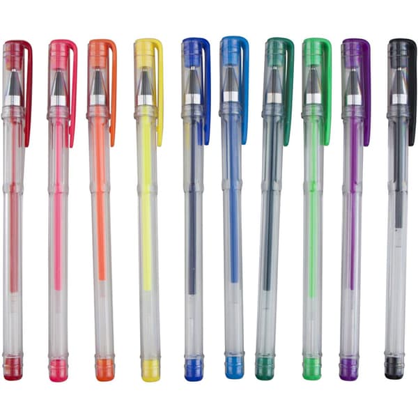 Gel kulspetspennor - Spets 0,8 mm - 10 st i mixade färger