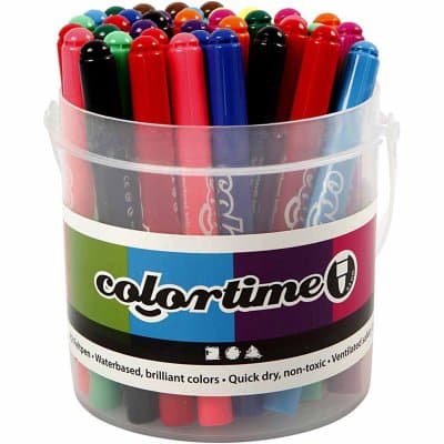 Colortime tuschpennor - Mixade Färger - 5 mm - 42 st