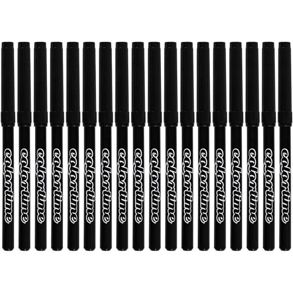 Colortime tuschpennor - Svart - 2 mm - 18 st