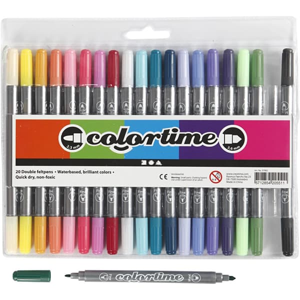Colortime Dubbeltusch - Kompletterande färger - 20 st