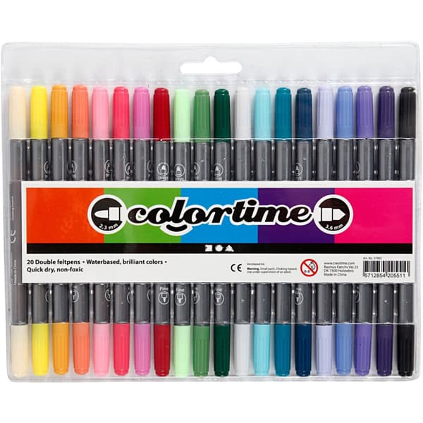 Colortime Dubbeltusch - Kompletterande färger - 20 st