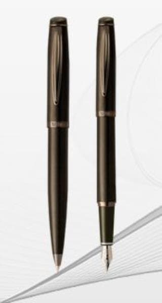 Pióro + długopis czarne w etui KK470-PDV tetis