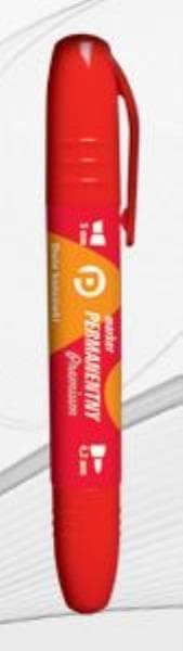 Marker dwustronny perm.czerwony okr/ść. TETIS, cena za 1szt.
