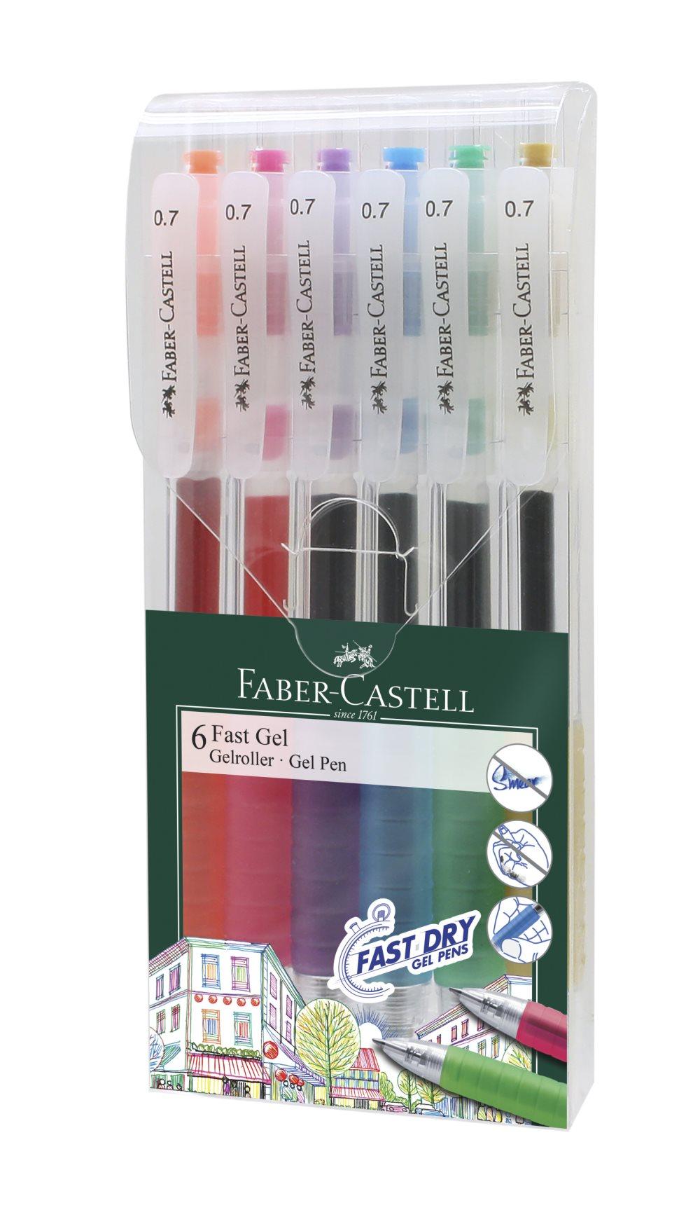 Gelpenna Fast Gel 0,7 Etui med 6 färger Faber-Castell