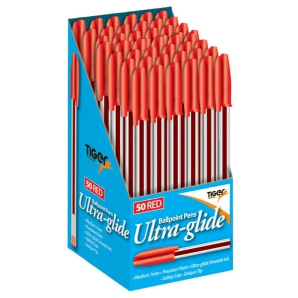 Tiger Kulspetspenna (förpackning med 50 stycken) Red One Size