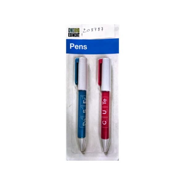 Onebig Element Periodic Table Ballpoint Pen (Pack of 2) Blue/Pink/White One Size