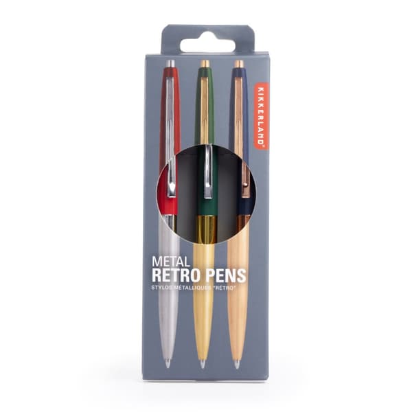 Kulspetspenna Retro 3-pack Kikkerland