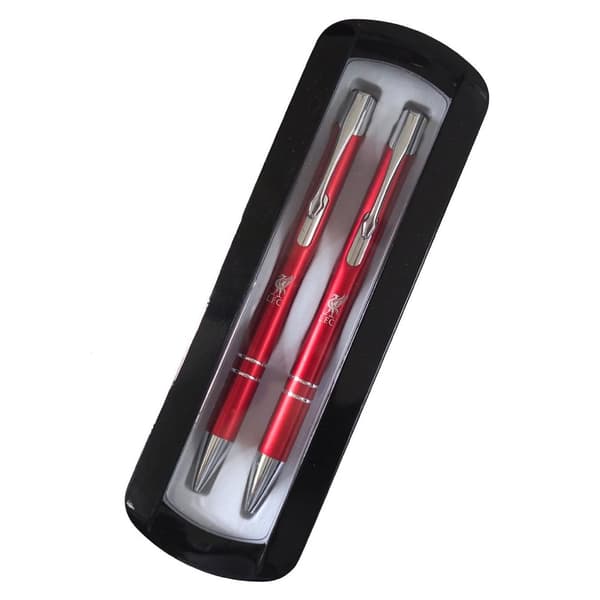 Liverpool FC Crest Pen & Pencil Set Red/Silver One Size
