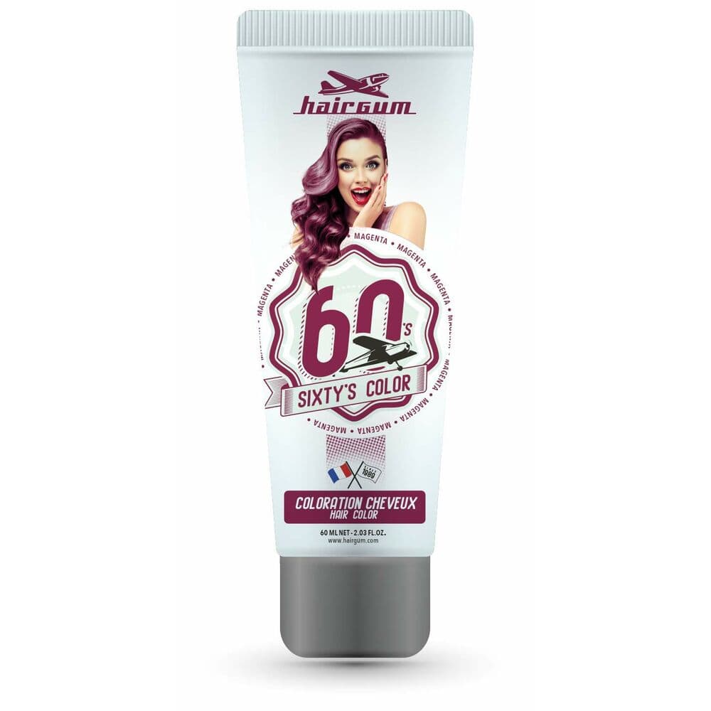 Halvmidlertidig Farge Hairgum Sixty's Color Magenta (60 ml)