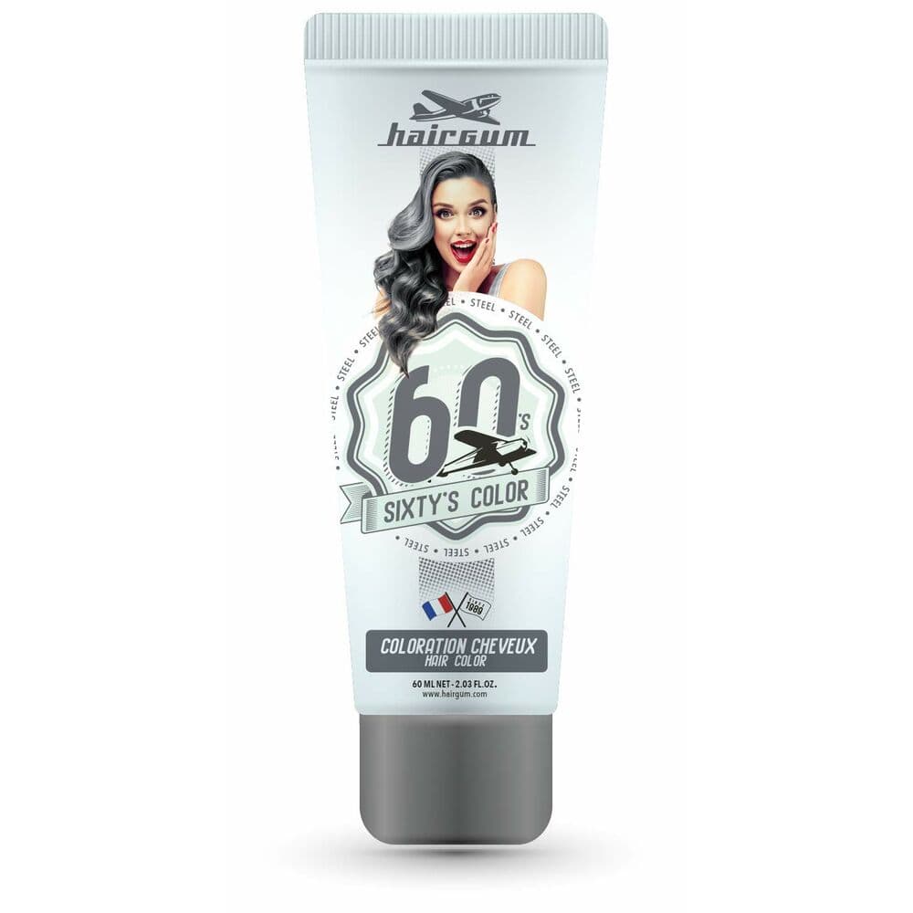 Halvmidlertidig Farge Hairgum Sixty's Color Stål (60 ml)