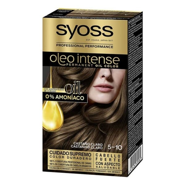 Permanent Farve Syoss Olio Intense Uden ammoniak Nº 5,10 Klar Kastanje