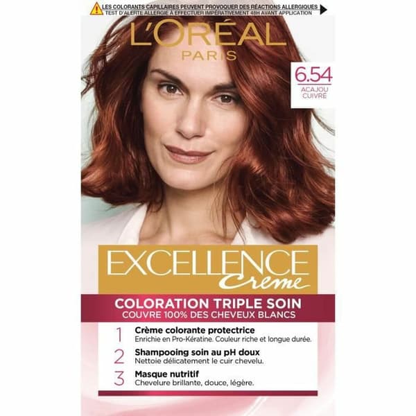 Permanent Hårfarge L'Oréal Paris Excellence Nº 6.54 Mørk Blond
