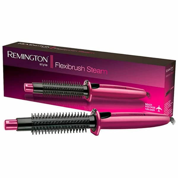 Keramisk glatning Brush Remington Flexibrush Steam Lyserød, Sort