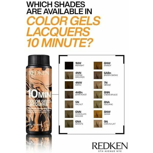 Permanent Hårfarge Redken Color Gels Lacquers Minutos 3 x 60 ml Nº 6ABN-6.19 (3 enheter)