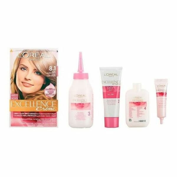 Permanent Hårfarge Excellence L'Oreal Make Up Excellence Lys Askeblond Nº 9.0-rubio muy claro Nº 8.0-rubio claro 192 ml