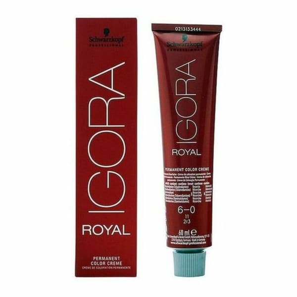 Permanent färg Schwarzkopf Igora Royal Nº 6-0 Nº 9.0-rubio muy claro Nº 8.0-rubio claro 60 ml