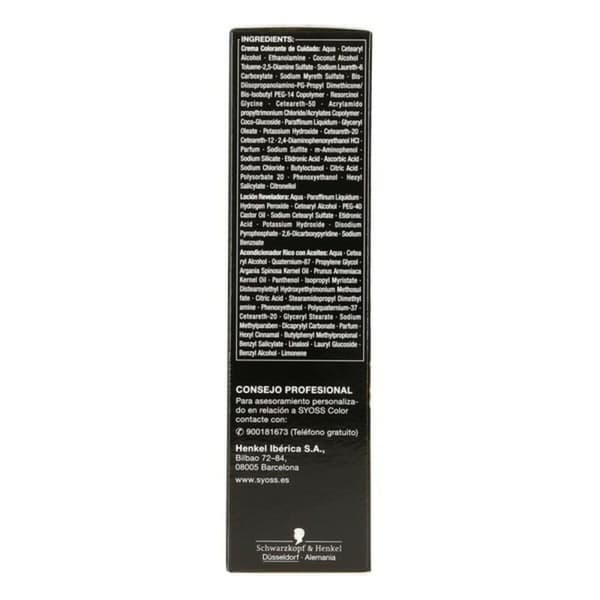 Permanent Hårfarge Syoss Olio Intense Uten ammoniakk Nº 1,10 Svart Intens