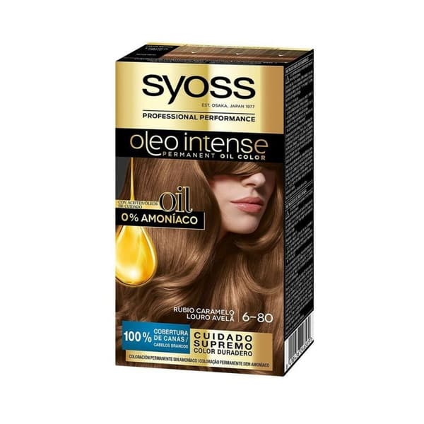 Permanent Hårfarge Syoss Olio Intense Uten ammoniakk Nº 6,80 Karamell Blond