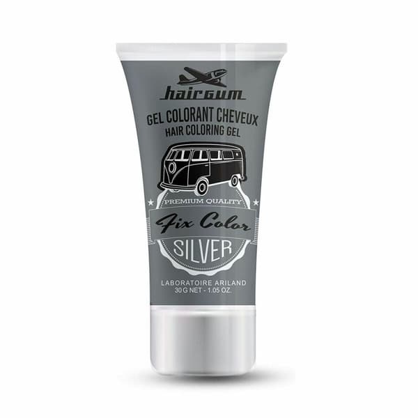 Midlertidig Farge Hairgum Fix Color Sølv Styling Gel 30 ml