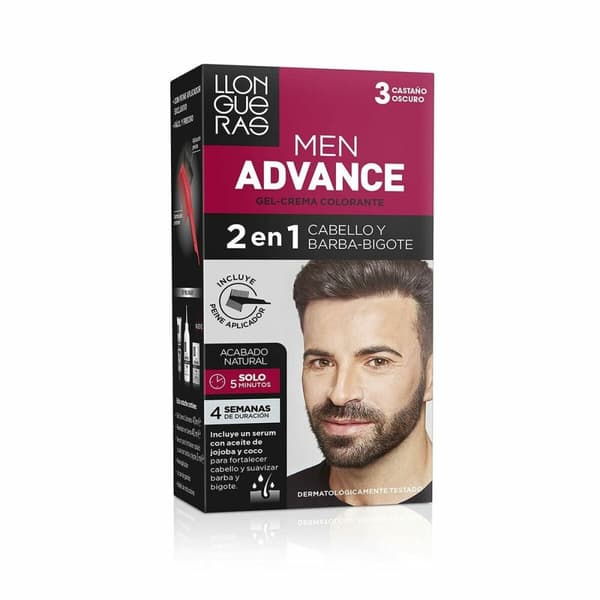 Värivoide Llongueras Men Advance Puolikestävä 3 - Dark Brown (4 pcs)