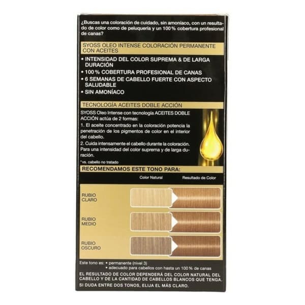 Permanent färg Syoss Olio Intense Utan ammoniak Nº 7,10 Blont Naturell