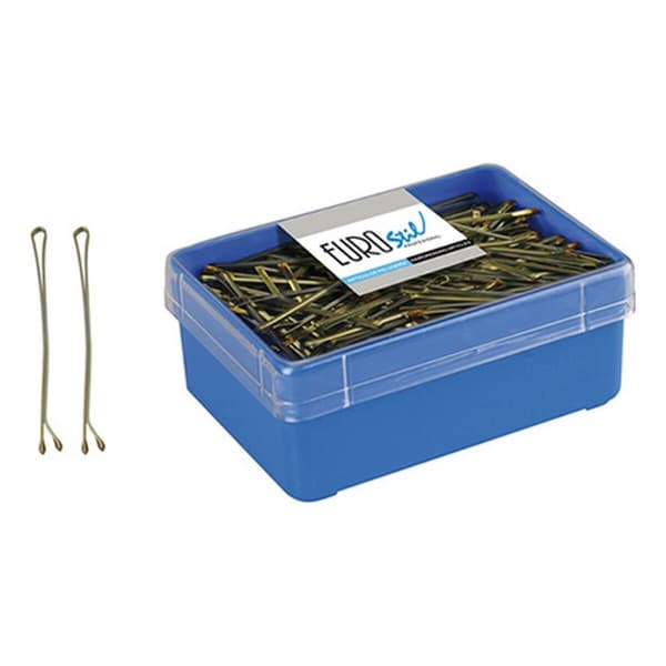 Hårklemmer Eurostil 150 Clips 70 mm Bronze (150 pcs)