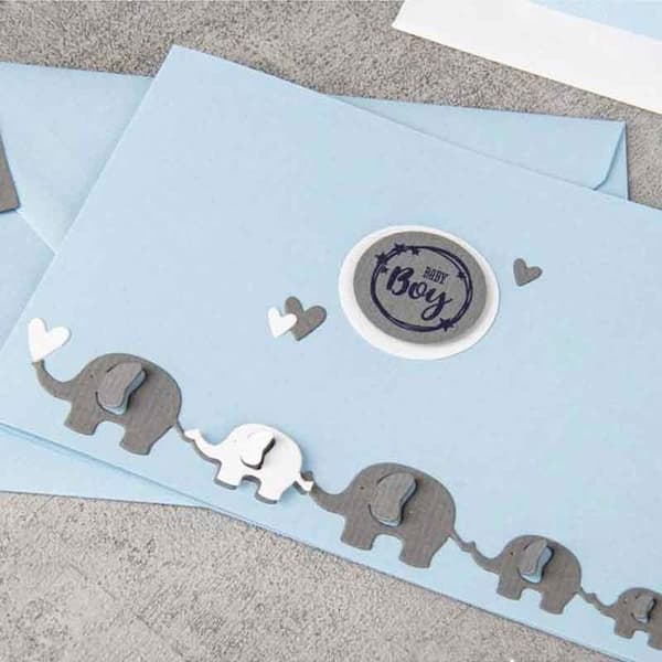Skärmall - RAYHER - Elefantfamilj - 0,8-2,3cm x 0,7-9cm - 2st - tab.-LS