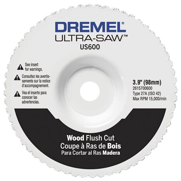 Skärmall - Dremel skärguide - US600-01 - Ultra Saw kantavskärande sågblad i trä Vit 10,2 cm