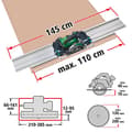 Miniatyrbild 2 av 4: Universal styrskena FKS 145 - wolfcraft - för cirkelsåg - Skär upp till 110 cm - 6913000