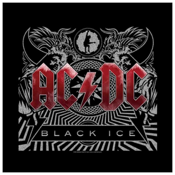 AC/DC Bandana Black Ice Classic Album Cover Official Black (21in x 21in) One Size