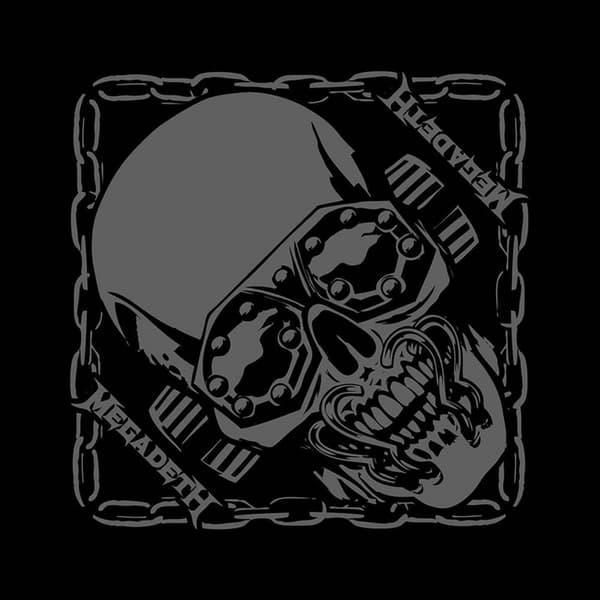 Megadeth Bandana Vic Rattlehead Band Logo Official Black One Size