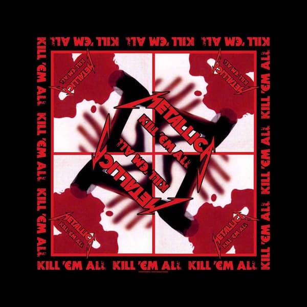 Metallica Bandana Kill Em All Band Logo Official Black One Size