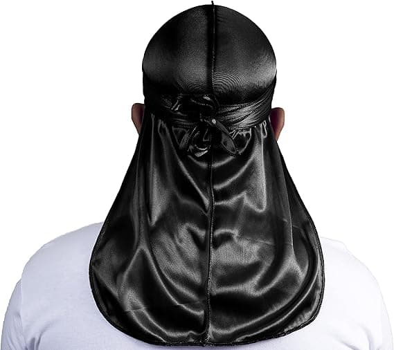 Gorro de seda con ondas para hombre y mujer, gorro de seda ligero con ondas de 360 grados y volantes, bandana