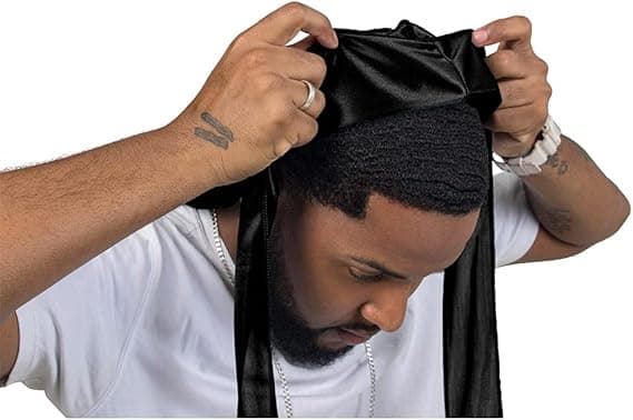 Gorro de seda con ondas para hombre y mujer, gorro de seda ligero con ondas de 360 ​​grados y volantes, bandana