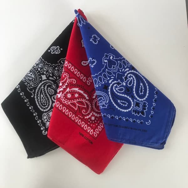 FRI FRAGT! 3-pack USA Rockabilly Bandanas Snus lommetørklæder SORT RØD BLÅ
