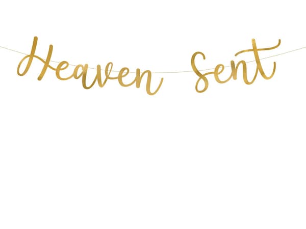 Heaven Sent Banner, guld, 14,5x85cm (1 låda / 50 st.)