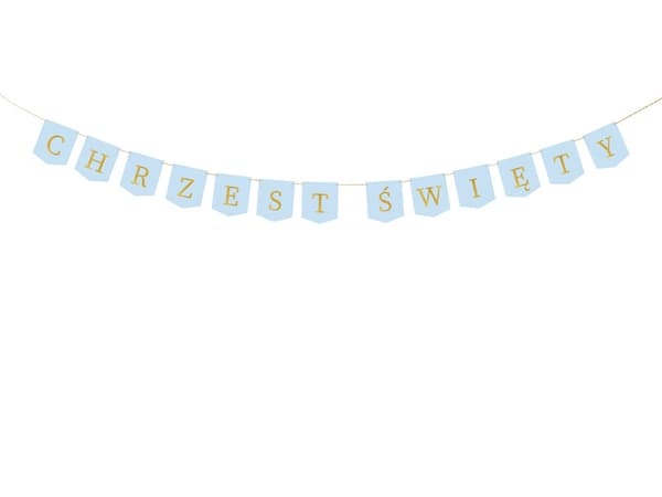 Banner ''Hellig dåb'', 2 m, lyseblå (1 karton / 60 stk.)