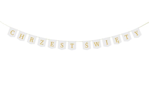 Banner ''Hellig dåb'', 2 m, hvid (1 karton / 60 stk.)