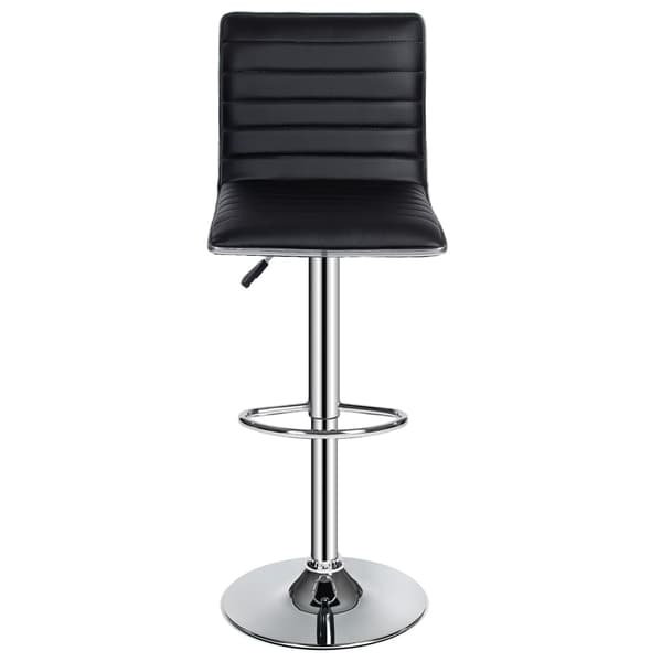 Barstole, sæt med 2 stk., i kunstlæder og krom 60-81cm - sort