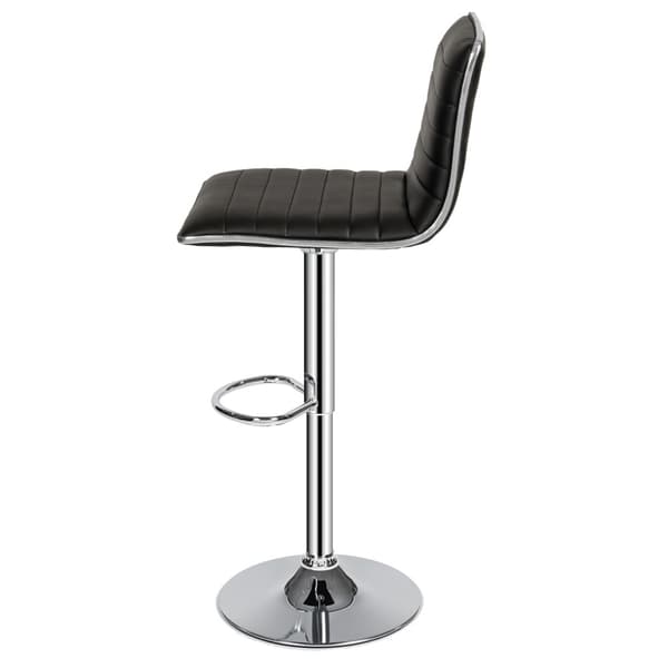 Barstole, sæt med 2 stk., i kunstlæder og krom 60-81cm - sort