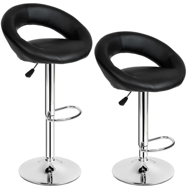 Sæt med 2 barstole 63-83cm - sort