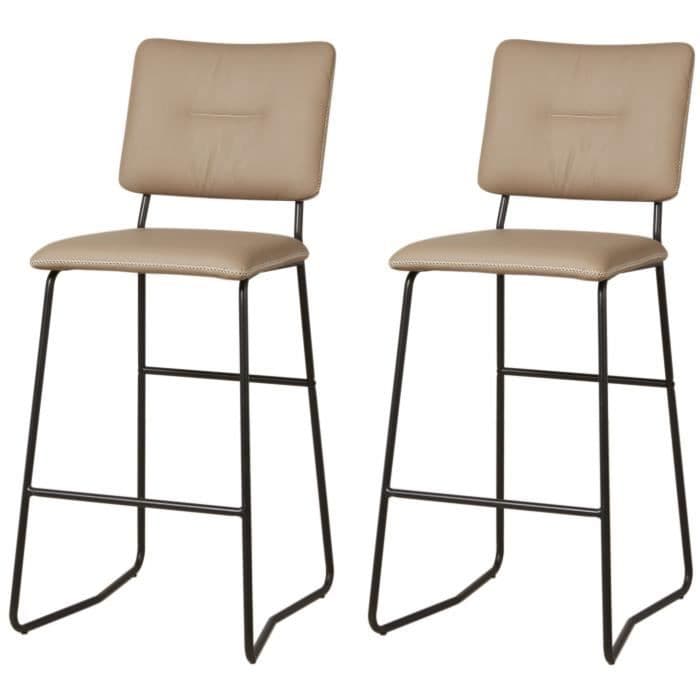 TOVA Sæt med 2 barkrakker - faux taupe - Moderne - B 43 x D 41 cm