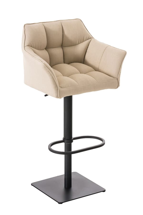 CLP Barstol Damaso Tyg creme-svart