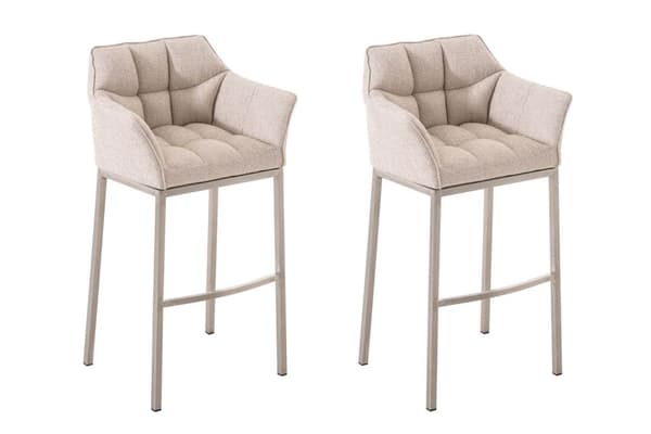 CLP 2-pack Barstol Damaso Stof med 4-Ben Metalstel