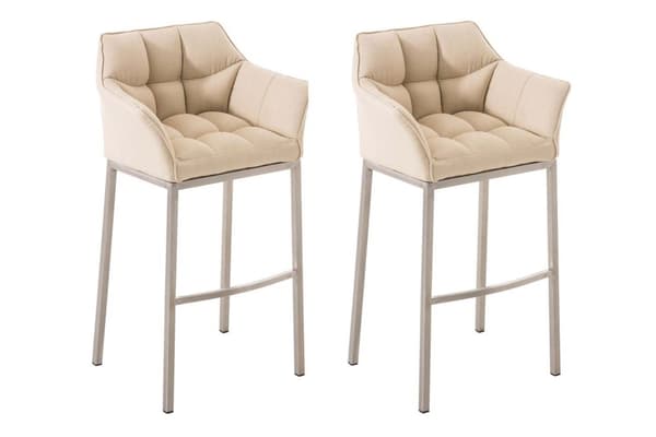 CLP 2-pack Barstol Damaso Stof med 4-Ben Metalstel