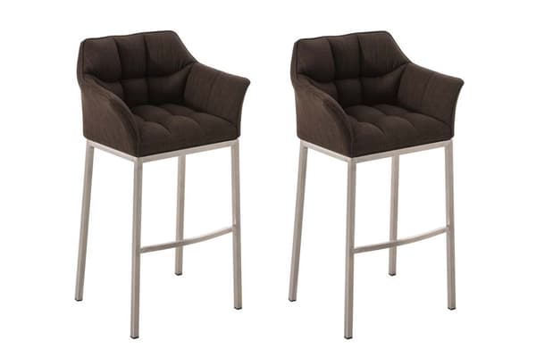 CLP 2-pack Barstol Damaso Stof med 4-Ben Metalstel