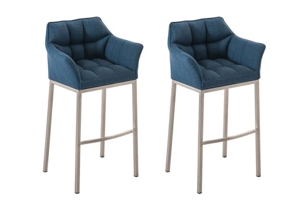 CLP 2-pack Barstol Damaso Stof med 4-Ben Metalstel