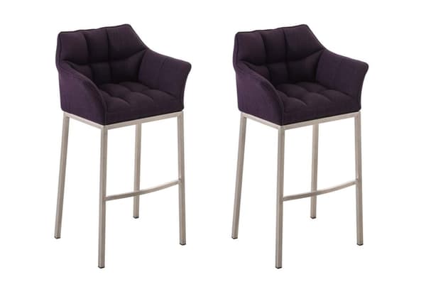 CLP 2-pack Barstol Damaso Stof med 4-Ben Metalstel