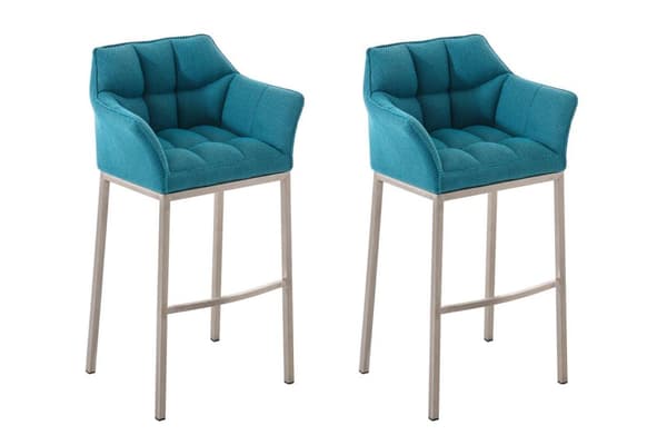 CLP 2-pack Barstol Damaso Stof med 4-Ben Metalstel